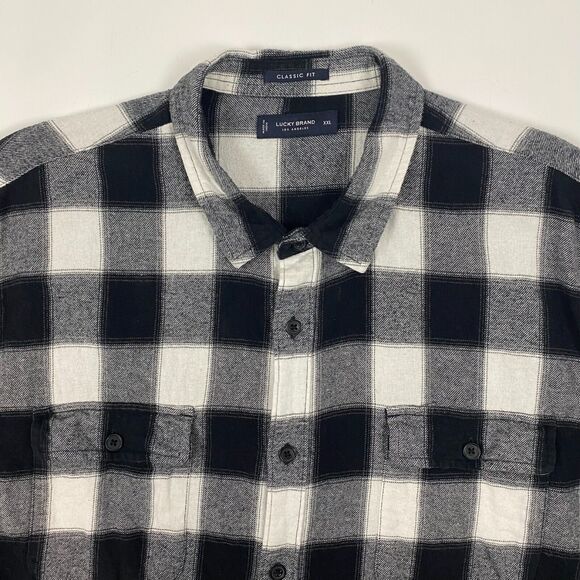 Lucky Brand Men's Shirt Sz XXL Long Sleeve Western Plaid Flannel Pockets - Picture 4 of 12